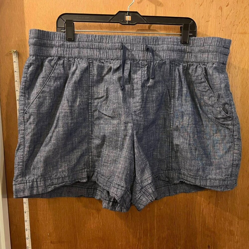 Size 2X - bcg - Blue Elastic Waist Shorts
